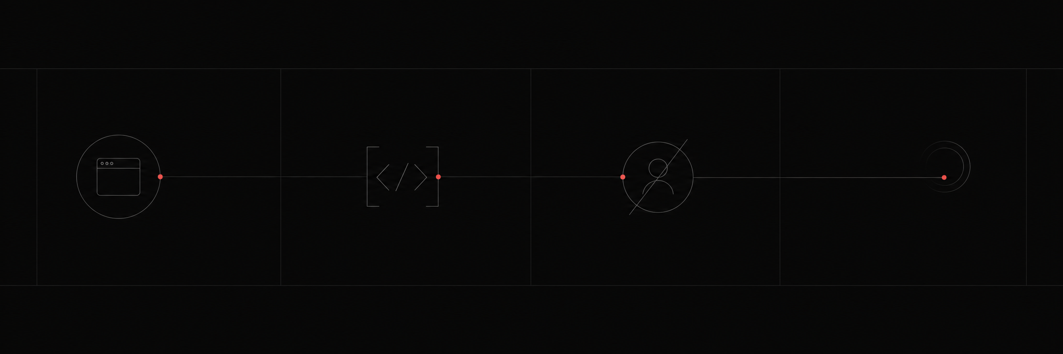 A quiet signal path connecting local browsing, open code, account-free access, and zero telemetry